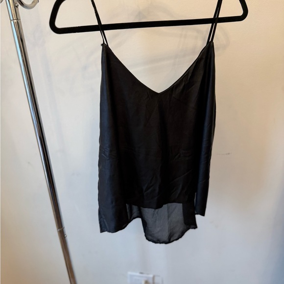 Black Satin Spaghetti Strap Camisole Top - Picture 4 of 6